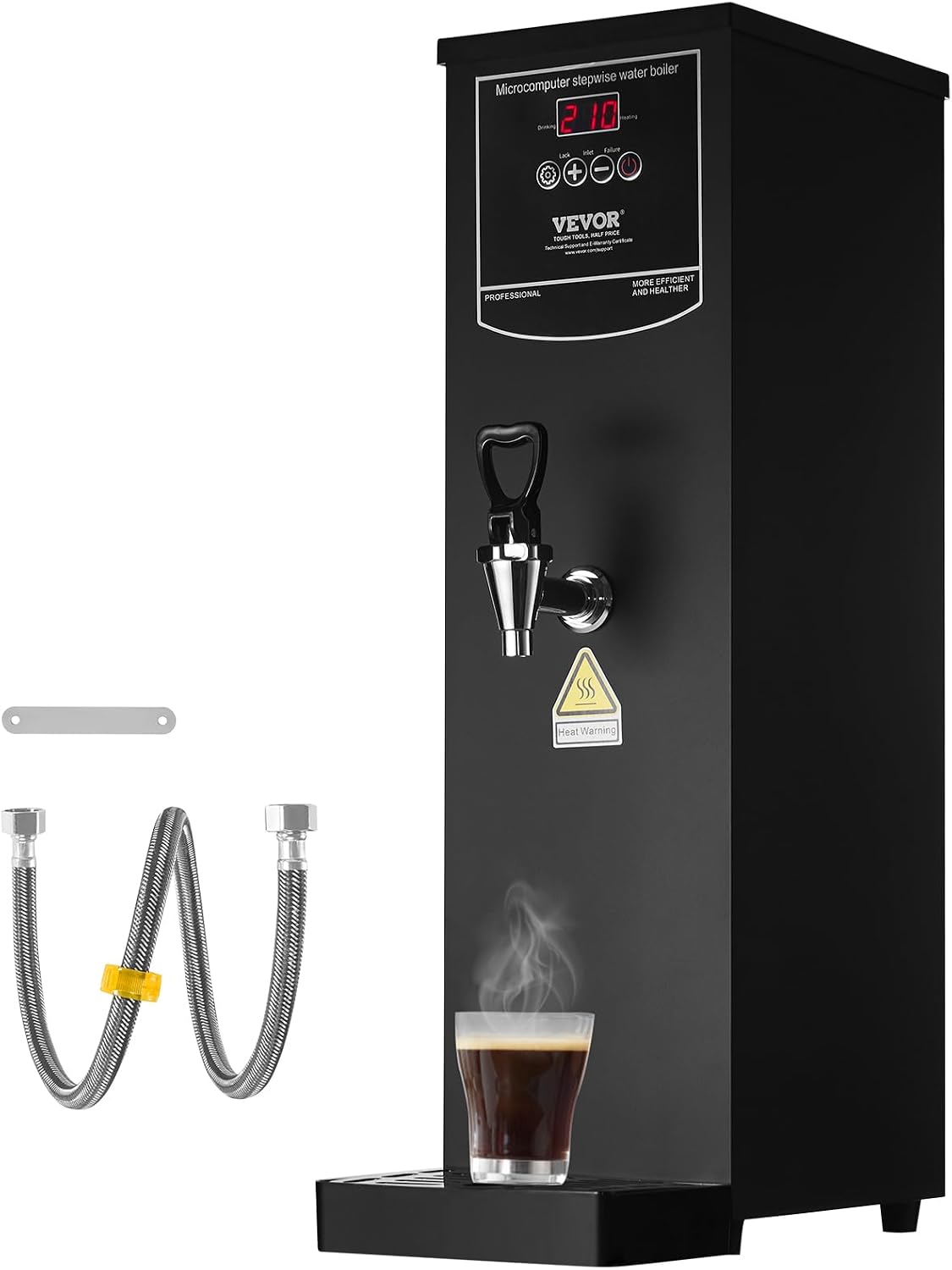 VEVOR Distributeur d'Eau Chaude Électrique, Fontaine à Eau Chaude sur Réseau 15 L avec Débit 50 L/h, pour Café Thé Restauration Bureau